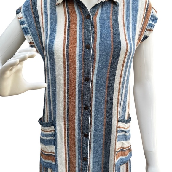 MONTEAU Sleeveless Linen Blend Dress EUC - Picture 4 of 11